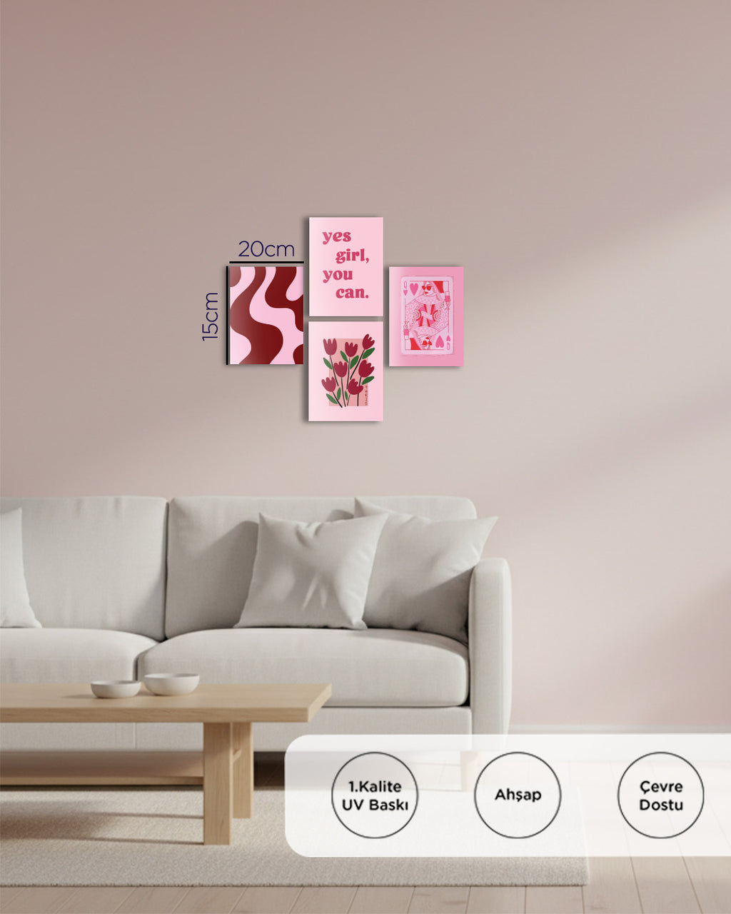Yes Girl You Can Tablo Çerçevesiz 20x15 cm
