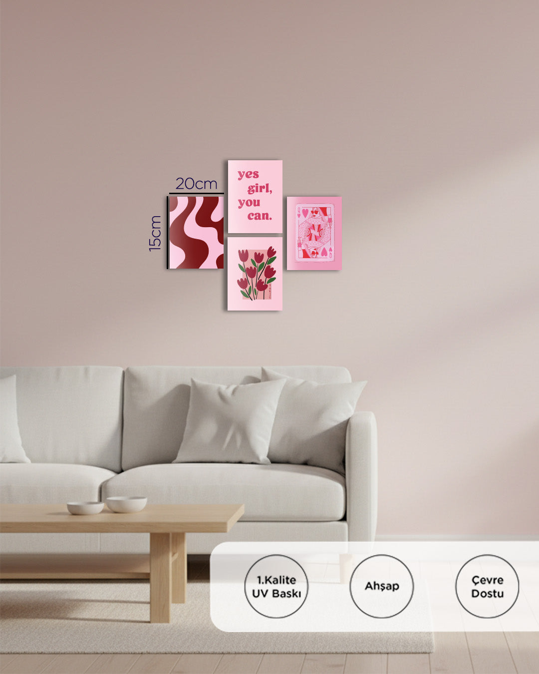 Yes Girl You Can Tablo Çerçevesiz 20x15 cm