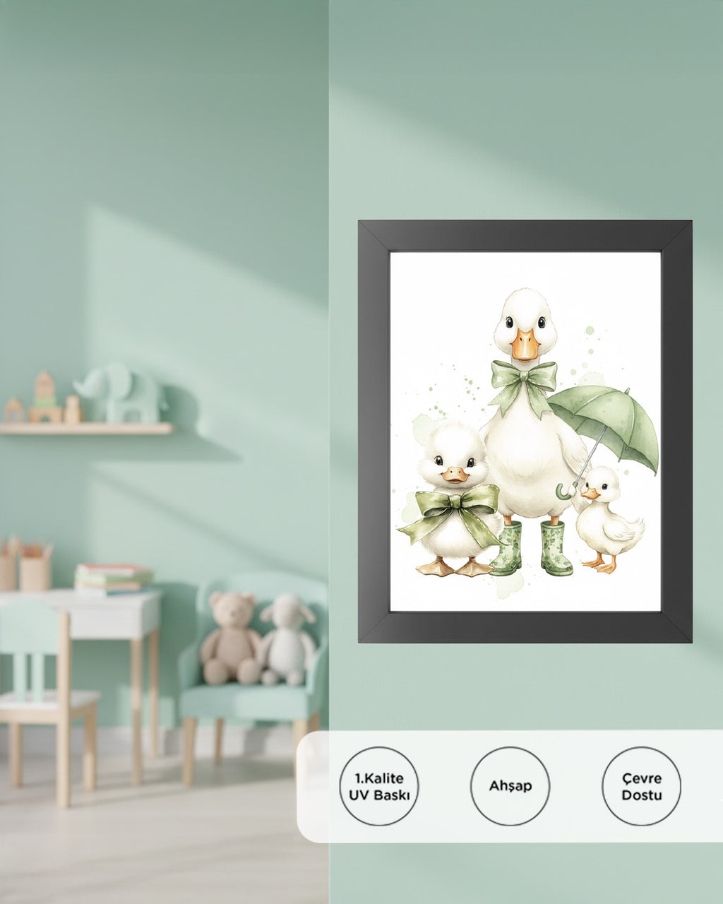 Ördek Ailesi Çocuk Odası Tablo Çerçevesiz