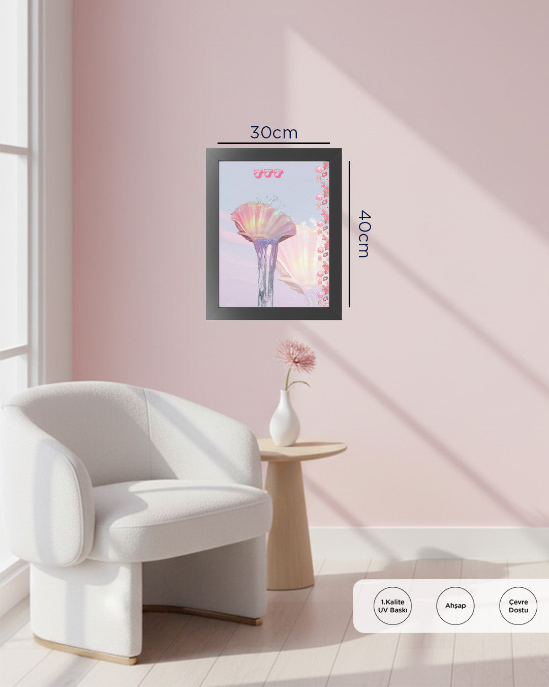 Deniz Kızı Rüyası: 777 Şans Numaralı 30x40 cm Çerçevesiz Tablo