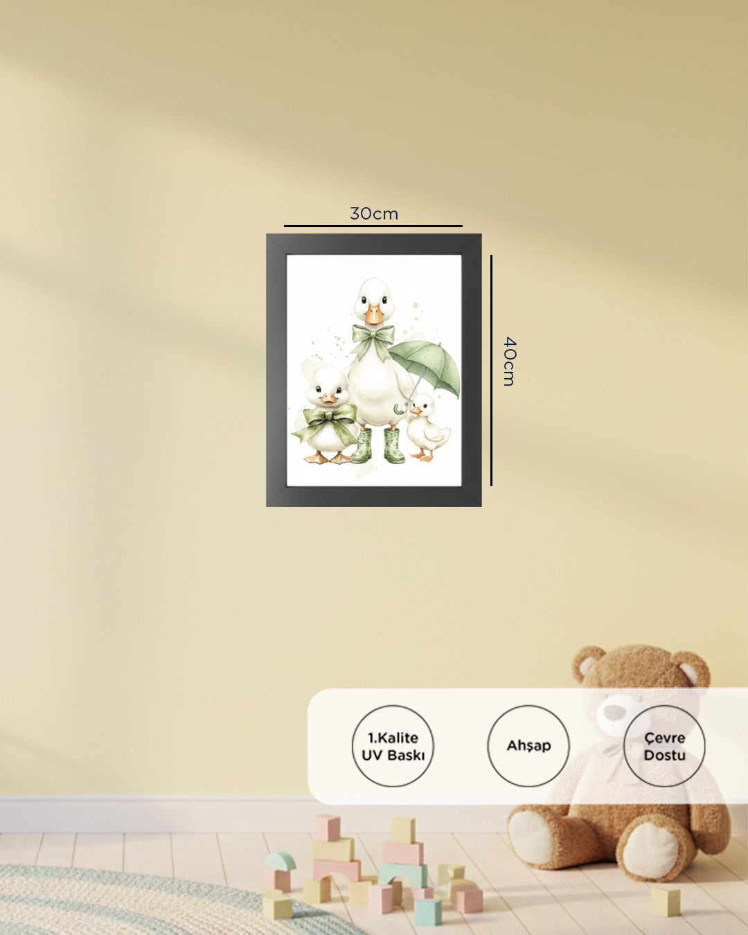 Ördek Ailesi Çocuk Odası Tablo Çerçevesiz