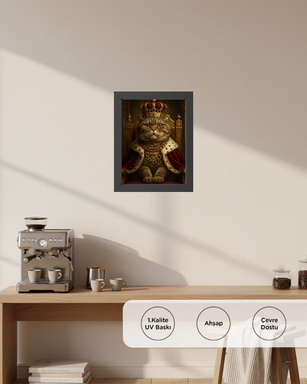Kral Kedi 30x40cm Çerçevesiz Tablo