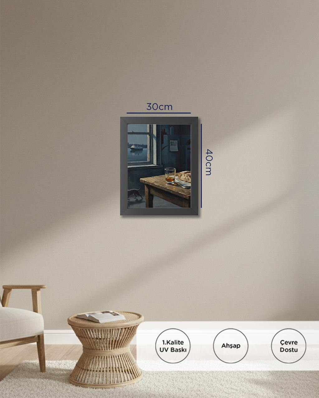 Bir Akşamüstü Tablo 30x40 cm Çerçevesiz