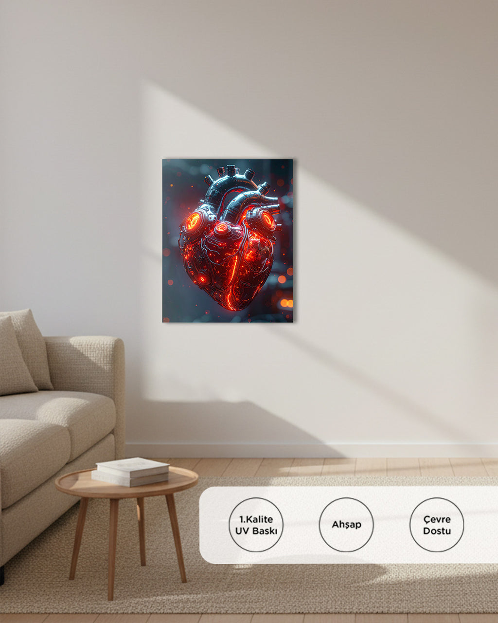 Mekatronik Kalp Çerçevesiz 30x40 cm Tablo