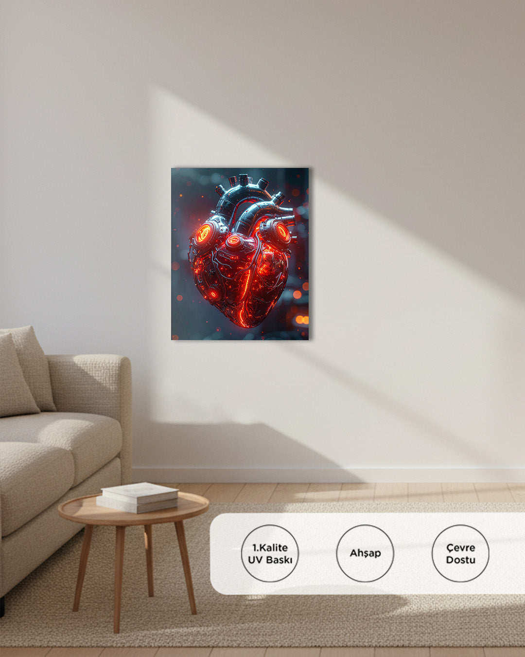 Mekatronik Kalp Çerçevesiz 30x40 cm Tablo