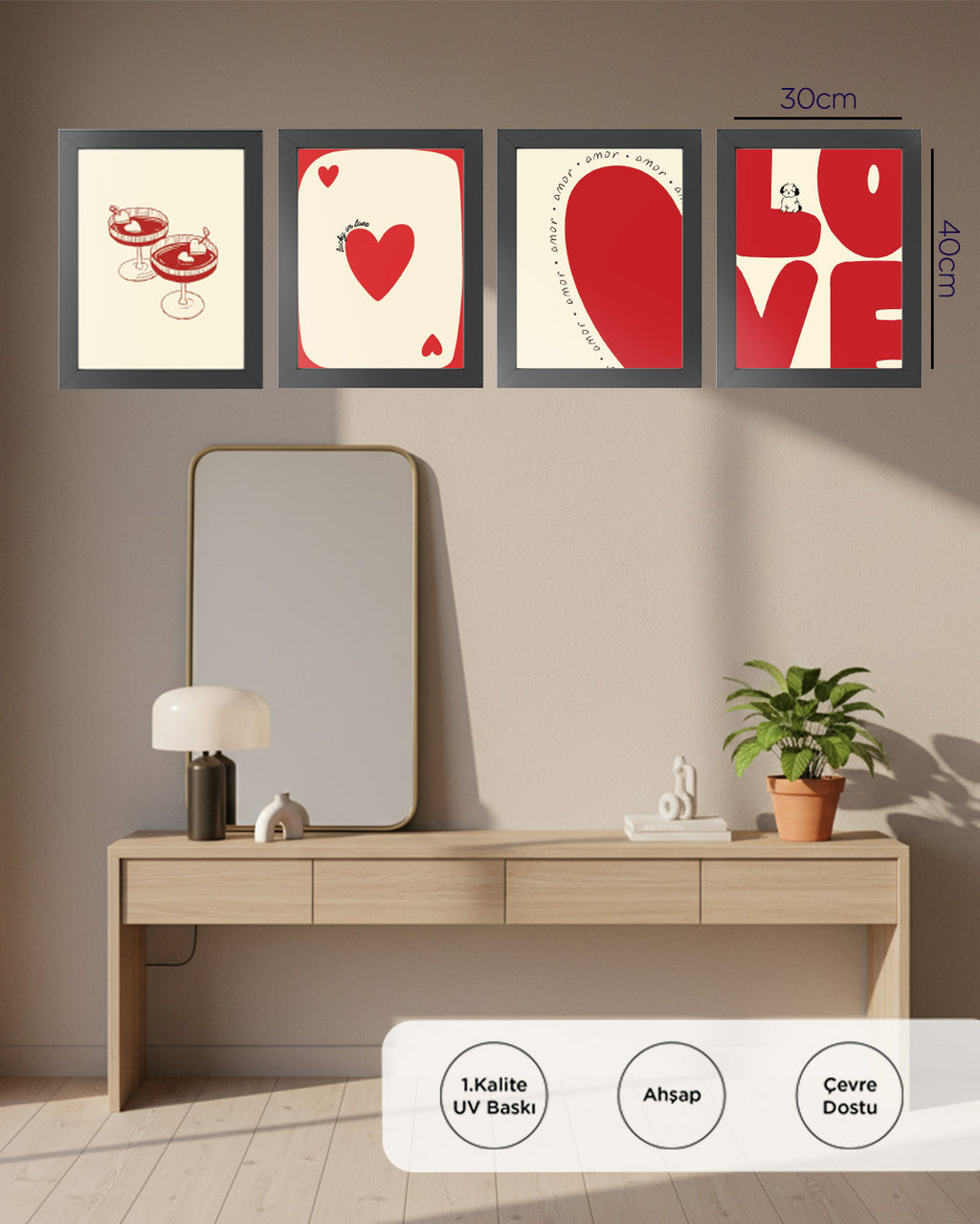 Fall in Love 30x40 cm Çerçevesiz Tablo