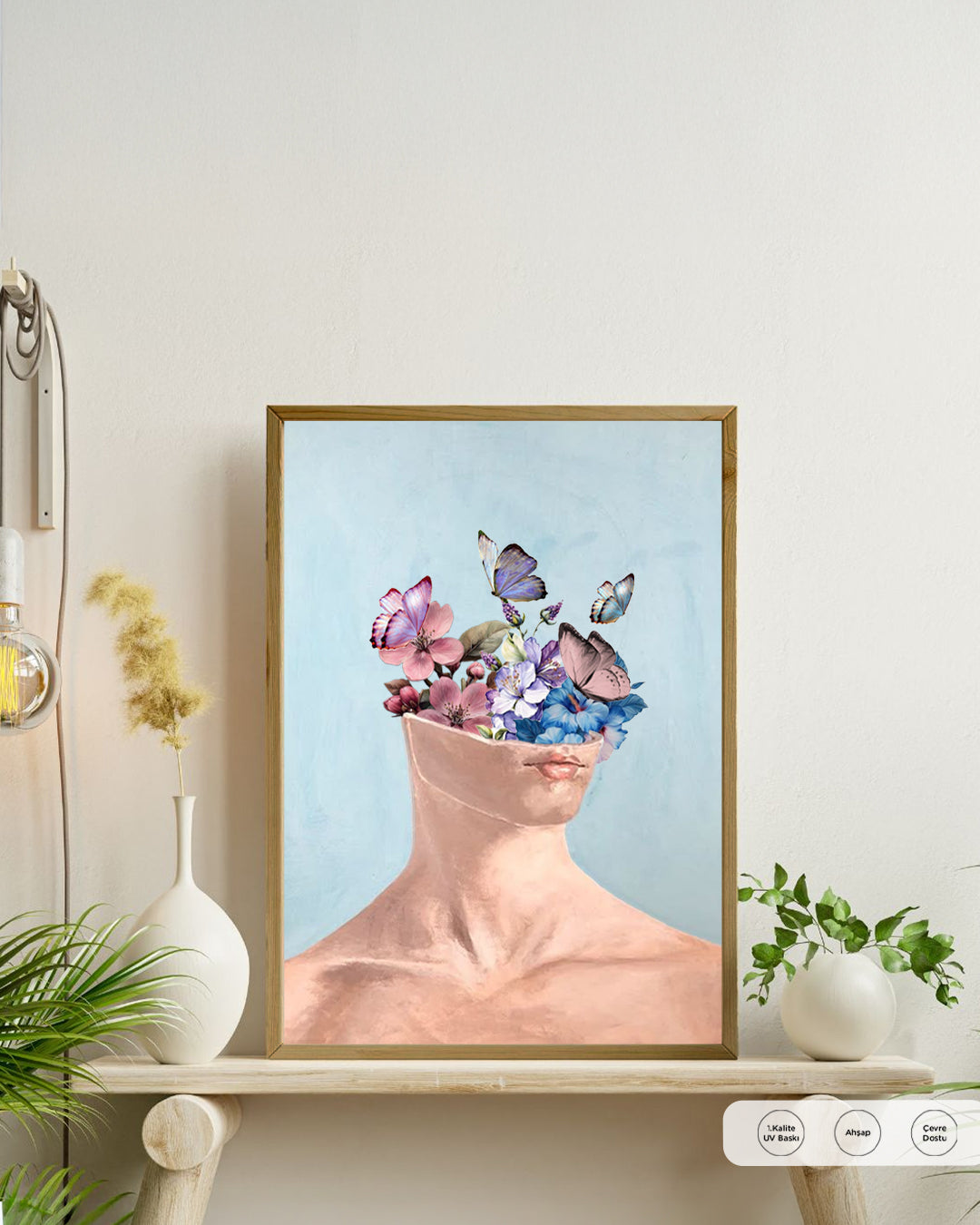 Mind Garden (Zihin Bahçesi) Soyut Portre 50x70 cm Çerçevesiz Tablo