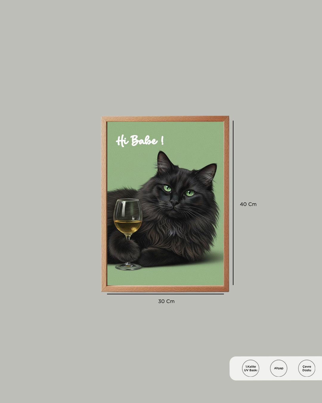 Hi Babe 30x40 cm Çerçevesiz Tablo