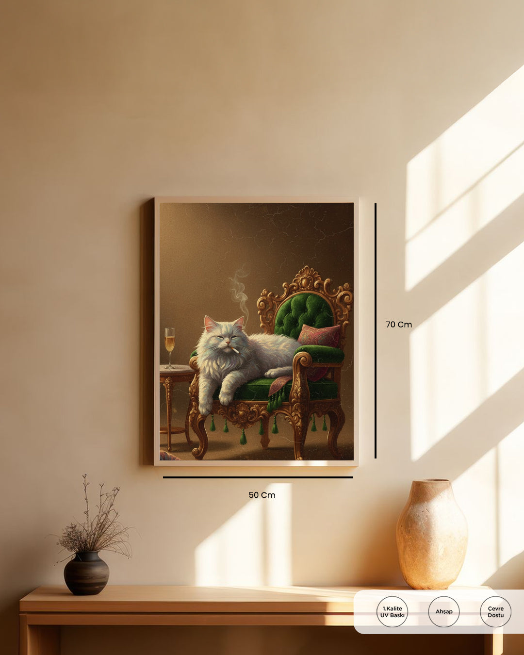 The Royal Cat (Kraliyet Kedisi) Tablosu 50x70 cm Çerçevesiz Tablo