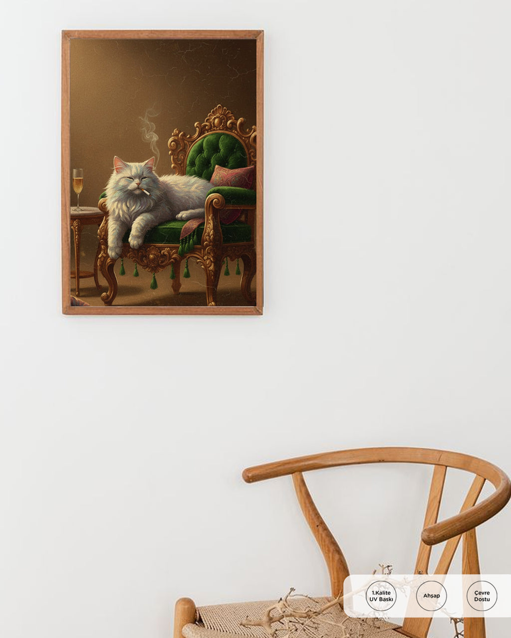 The Royal Cat (Kraliyet Kedisi) Tablosu 50x70 cm Çerçevesiz Tablo