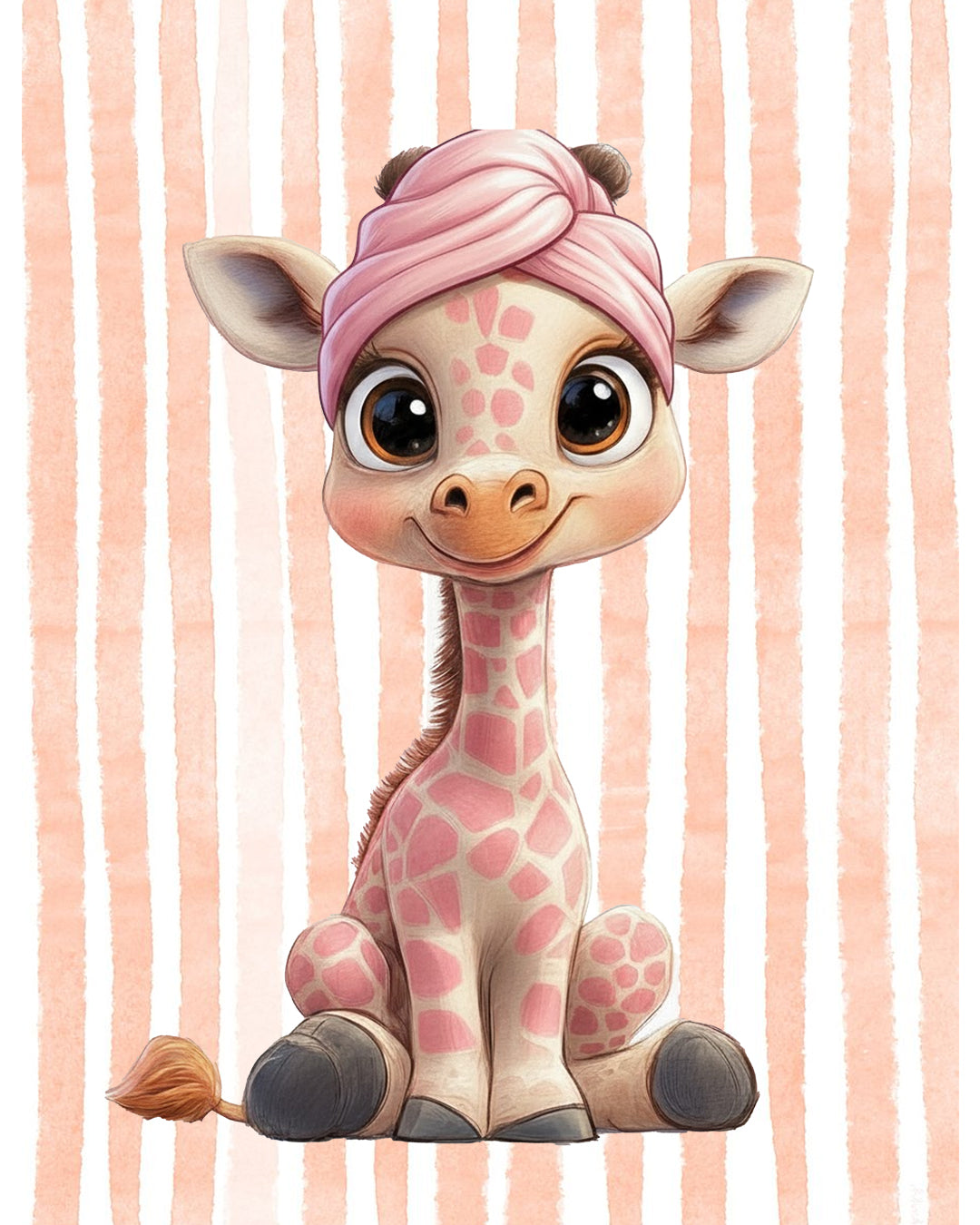 Minik Dostlar Safari Serisi Tablosu 30x40 cm Çerçevesiz Tablo