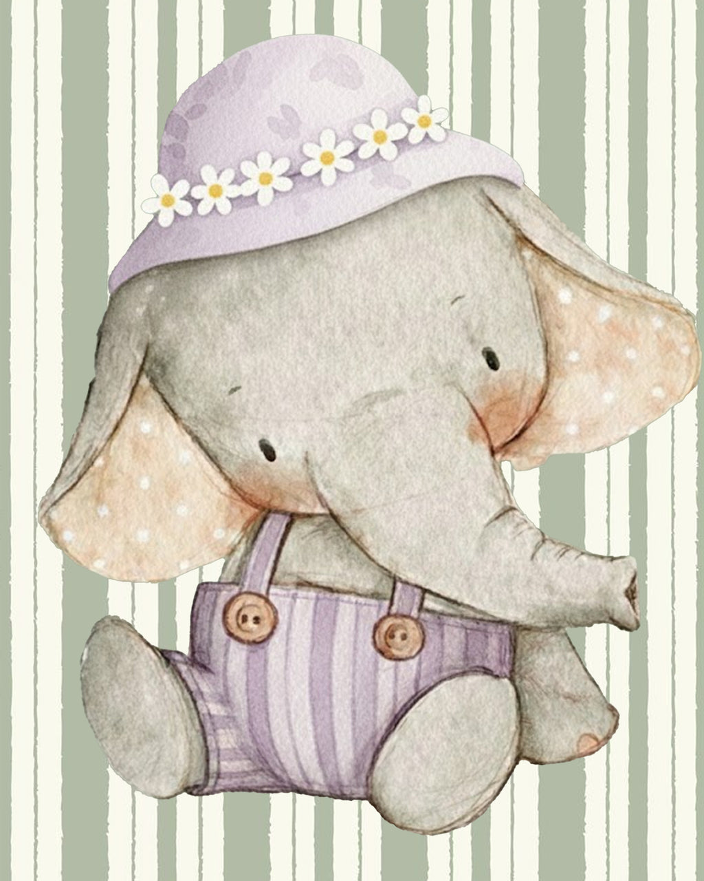 Minik Dostlar Safari Serisi Tablosu 30x40 cm Çerçevesiz Tablo