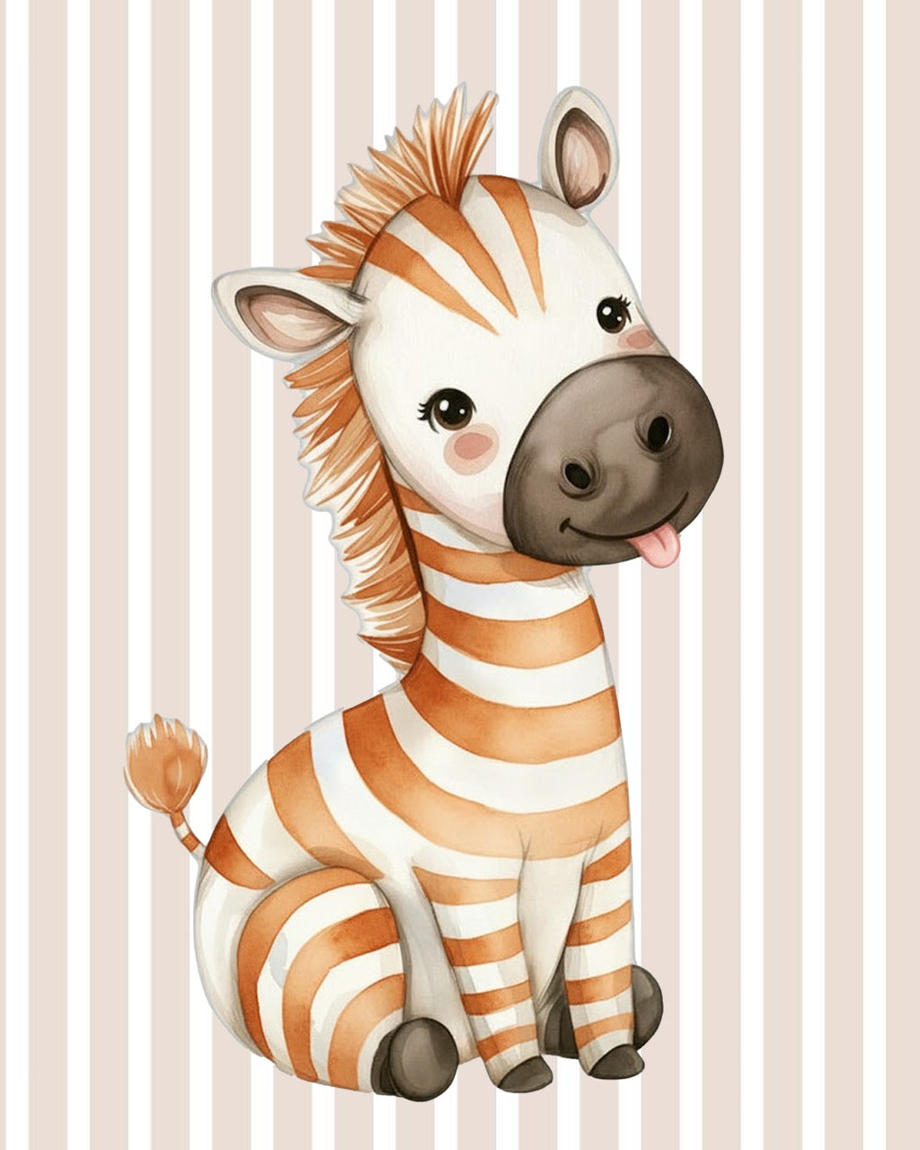 Minik Dostlar Safari Serisi Tablosu 30x40 cm Çerçevesiz Tablo