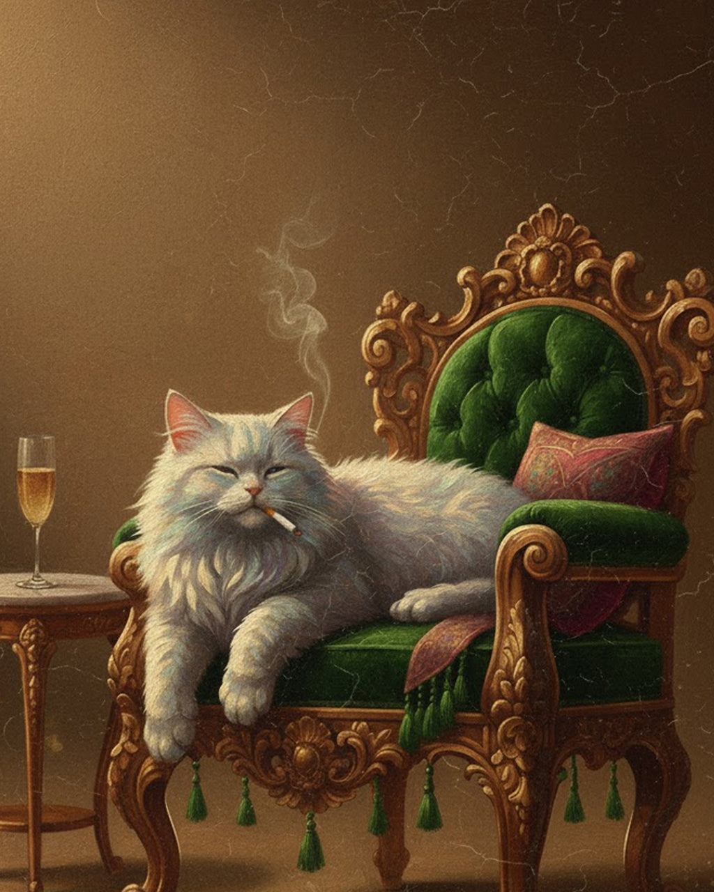 The Royal Cat (Kraliyet Kedisi) Tablosu 50x70 cm Çerçevesiz Tablo